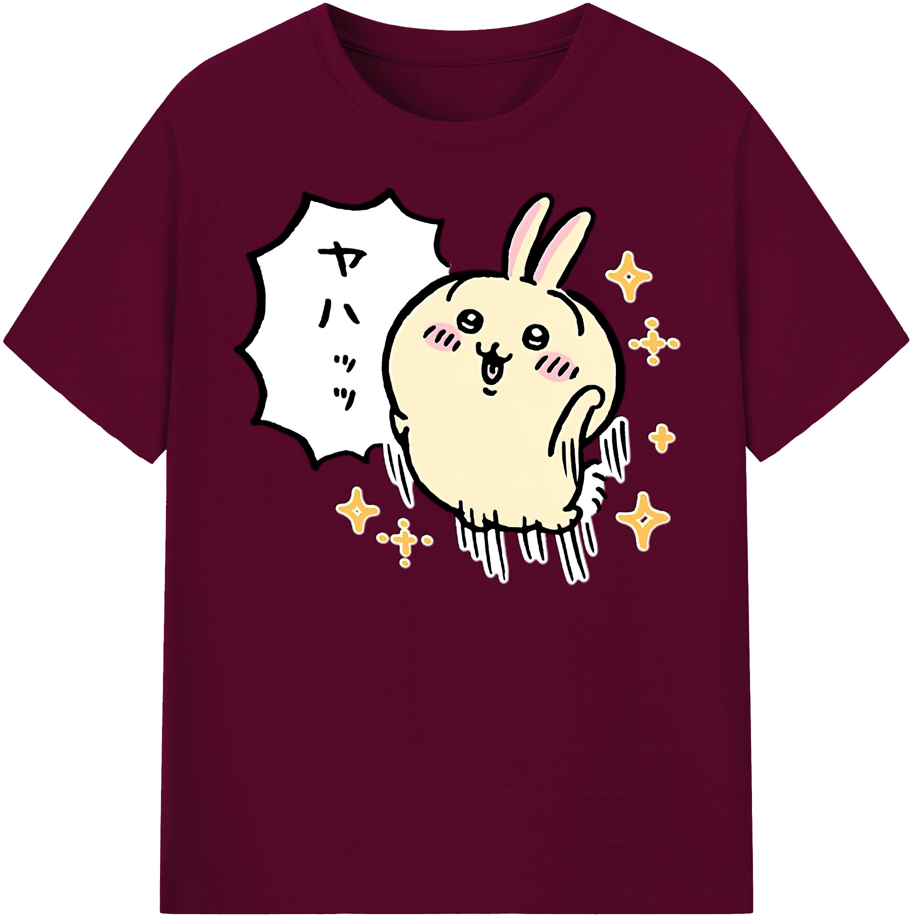 （画像用） ちいかわ うさぎ Chii-kawa usagi レディースカジュアルプリントTシャツ（綿100％）